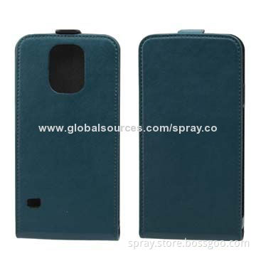 Synthetic Leather Pouches/Flip Mobile Cases for Samsung Galaxy S5, Magnetic Flap on Top